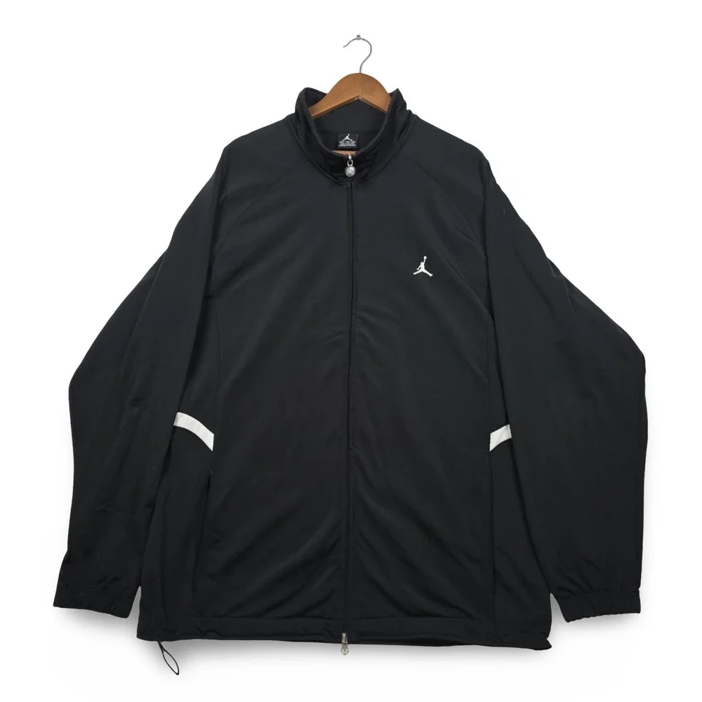Jordan Brand Track Jacket Mens XXL Black Full Zip Jumpman Logo Athletic Gym Prep